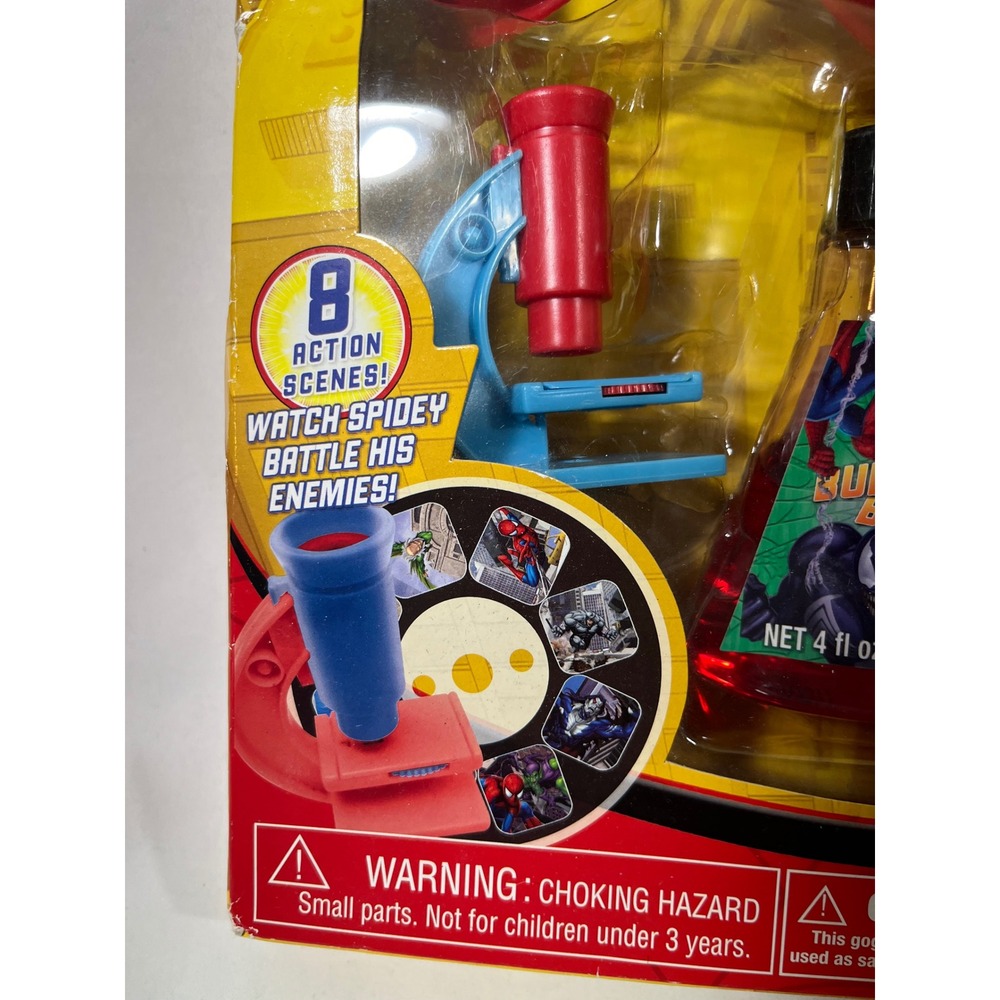 Marvel Spider-Man 2011 Secret Bath Lab Bubble Bath Fizzy Goggles Microscope Kit - Picture 3 of 12